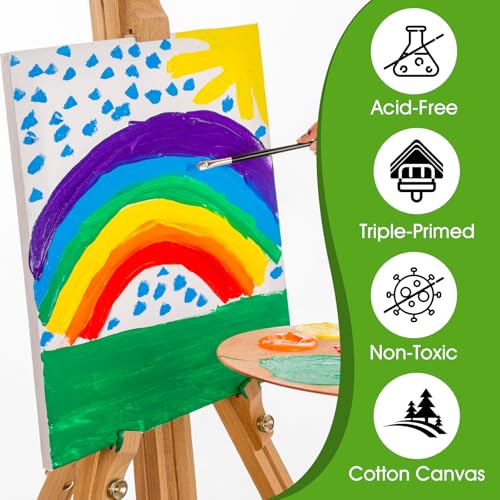 Stretched Canvas for Painting, Multi Size 11x14, 9x12, 8x10, 5x7, 4x4(4 of Each), 20 Packs Primed Blank Canvases, Very Good for Beginners or Professionals. - size: Multisize-20Pack