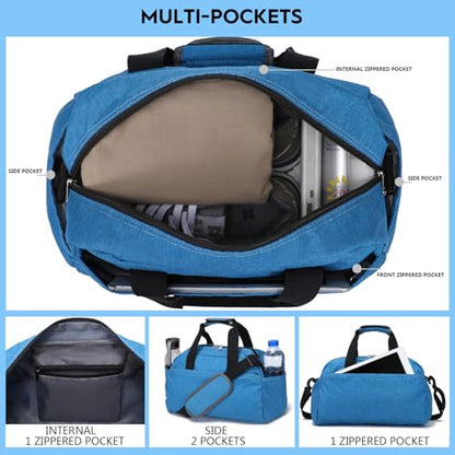 14 inch Small Gym Bag for Women & Men, Mini Duffel Bag for Travel Sports Lightweight Carry On Bag,Navy Blue - color: Navy Blue