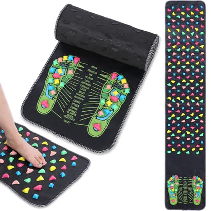 Kifmurase Foot Massage Mat, Acupressure Mats, Reflexology Walk Stone Road for Long Sitting Elderly Students Workers, Foot Massage Acupoint Mat for for Pain and Stress Relief (68.9 x 13.78 Inches)