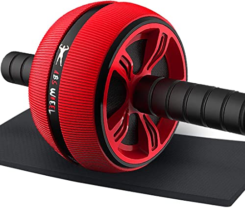 Ab Roller Wheel, Abs Workout Equipment for Abdominal & Core Strength Training, Exercise Wheels for Home Gym Fitness, Wider Ab Machine with Knee Pad Accessories