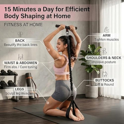 Pedal Resistance Band with Handle for Home Workout Core Fit
