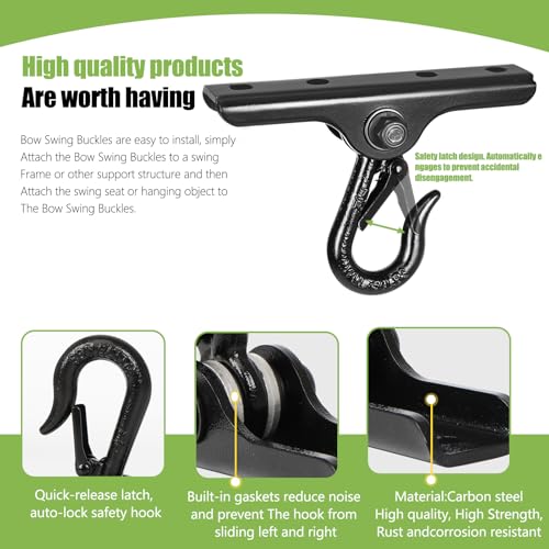 Heavy Punching Bag Hanger | Wall/Ceiling Mount Hook with 180° / 360° Rotation | Wood Beam Holder for Boxing, Weight Training, Aerial Yoga Swing & Hammock - size: 180° Swing with black hook