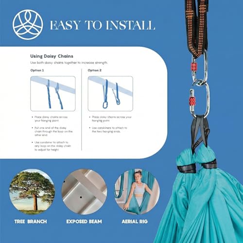 Aerial Yoga Hammock Swing, 4.5 Yards, Aerial Silks with Hardware - color: Hot-Pink, size: 4.5 yards