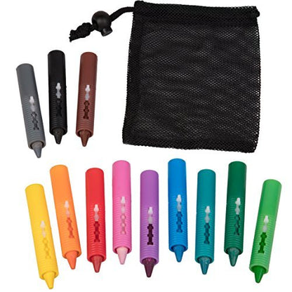 Bath Crayons Set, 12 Colors with Mesh Storage Bag, Non-Toxic Tub Fun | Creative Bath Play Activity, Easy Cleanup, Bright Colors Spark Imagination, Durable Design, Great for Summer Water Fun