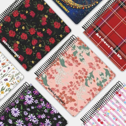 Hardcover Sketchbook,7.2"x8.3"Spiral Bound Drawing Pad,Crimson Petal | 150gsm(92lb)Acid-Free Thick Paper,Blank Art Journal for Adults,Artists&Beginners,Ideal for Sketching,Doodling and Mixed Media - color: crimson petal