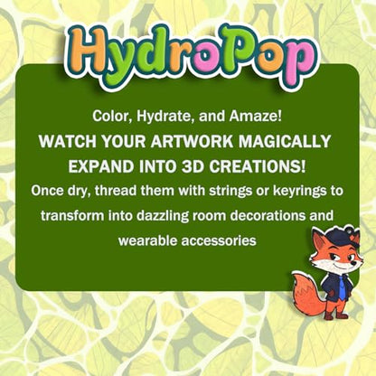 WurLoo Aqua Magic Puffs Paint 3D Art Kit Animals, Mess-Free Craft for Kids, DIY Color & Inflate Activity, Travel Toys & Creative Gifts for Girls and Boys Ages 4, 5, 6, 7, 8, 9, 10 - color: Animals
