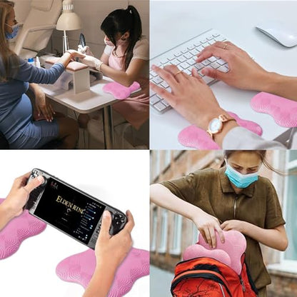 Ouliget Elbow Rest for Nail Tech,Large Wrist Rest Support Cushions,Non-Slip Extra Thick Foam for Elbows Knees Wrist Hands Nail Art Pilates Office,2 Pieces