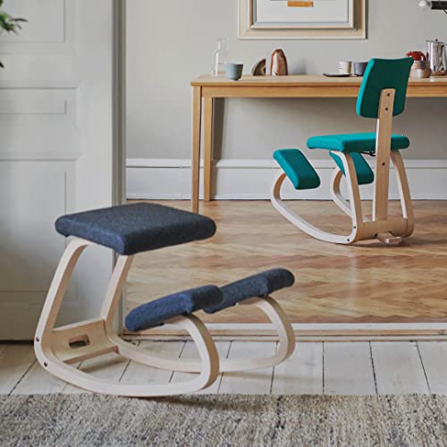 Varier Ergonomic Kneeling Chair, Rocking Knee Stool for Home Office Desk - color: Natural/Red