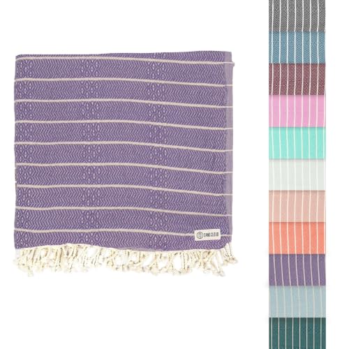 Sand Cloud Turkish Beach Towel - Sand Resistant & Quick Dry Towel | 100% Certified Organic Turkish Towel - Bath Towel or Beach Blanket for Picnic - As Seen on Shark Tank - Gocek (Lavender) - color: Lavender, size: 37x69