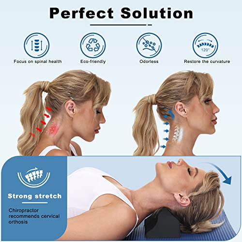 WANYIDA Neck Stretcher Chiropractic Pillows for Neck Pain Relief, Cervical Traction Device for Cervical Spine Alignment, Neck and Shoulder Relaxer, Cervical Orthotic Traction Block