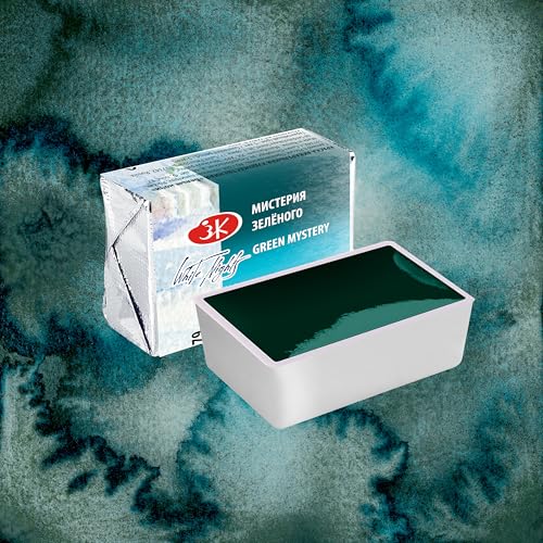 White Nights Limited Edition Granulation Metamorphoses Watercolor Collection of Professional Artist Grade Paints Vibrant Lightfast Colors by Nevskaya Palitra (Green Mystery) - color: Green Mystery
