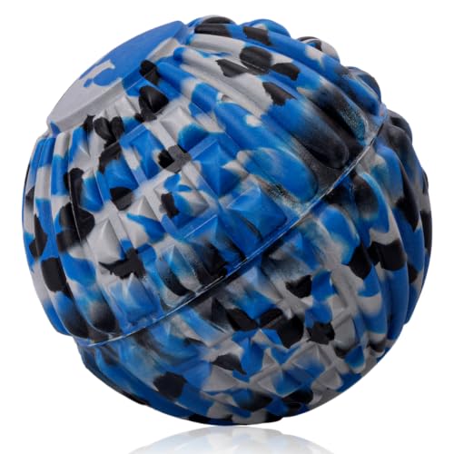 Deep Tissue Massage Ball for Exercise & Recovery - SGS Certification | Targets Back, Shoulder, Legs&Feet-Relieves Muscle Knots, Joint Pain&Tightness, Pressure Point Therapy-Myofascial Release Ball - color: Blue&gray, size: 1-Pack | 5.1-inch