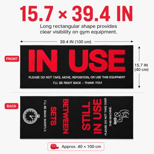 2 Pack High Visibility Warning Towel 37.8×14.96 Inch Microfiber Quick Dry Sweat Absorbent for Fitness Equipment Reserve