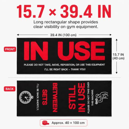 2 Pack High Visibility Warning Towel 37.8×14.96 Inch Microfiber Quick Dry Sweat Absorbent for Fitness Equipment Reserve