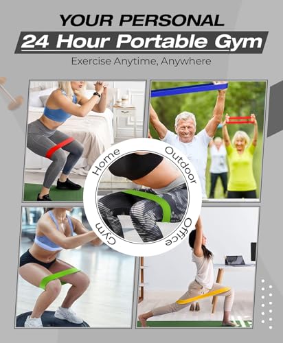 Bingwaah Loop Resistance Exercise Bands – Fabric & Elastic Sets of Exercise Bands for Strength Training - Rehab, Yoga, Pilates & Home Workout with Instruction Guide