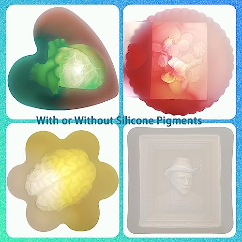 Platinum Liquid Silicone Mold Making Kit 20A Clear Trial 2.42 lbs | 1A:1B Mixing -Self Degassing -4 Hrs Quick Cure -Flexible & Firm Well Balanced Ideal for Molding of Resin, Soap, Plaster, Wax - size: 38.8 Oz
