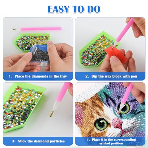 Leixonl Diamond Art Kits for Kids with Framed (7 in) Cartoon Animals DIY Gem Art Painting - Arts & Crafts Gifts for Beginners & Teens (Kitten) - color: Kitten