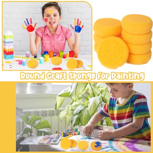 24Pcs Round Craft Sponge, Pottery sponges for Leather Care, Horse Tack Maintenance and Versatile Crafting - style: 3F-SyntheticSponges24PCS