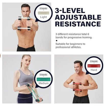 Rip Stick Workout Equipment - Adjustable Resistance Bands, Portable Upper Body Exercise Tool for Shoulder, Joint Rehab, Core, Muscle Building, Ripstick Home Gym Strength Training Accessories