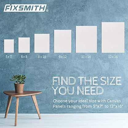 FIXSMITH Canvas Boards for Painting 5x7 Inch, Super Value 24 Pack Mini Canvases, White Blank Canvas Panels, 100% Cotton Primed, Painting Art Supplies - size: 5"×7"