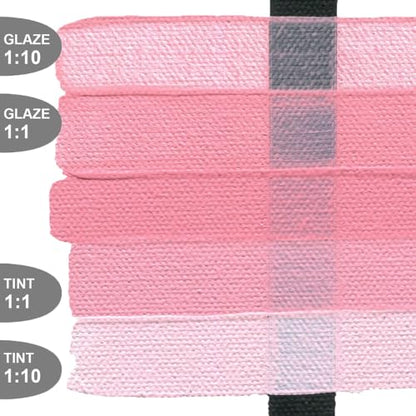 GOLDEN Fluid Acrylics, Light Magenta, 1 fl. oz. Bottle | Artist grade acrylic paint with rich pigment load and a flowing constency useful for even coverage and fine details.
