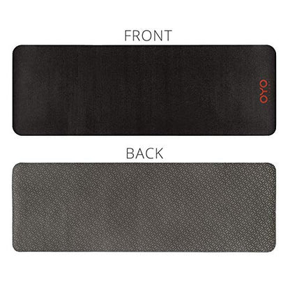 Performance Exercise Mat/Yoga Mat (PVC, Reversible, Two-Tone Grey/Black, Non-Slip, 6mm / 1/4 Inch Thick)