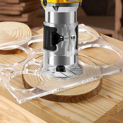 10 * 7.9 inches 13 in 1 Router Jig Kit for Woodworking - Bowtie, Circle Inlay & Decorative Templates - style: 1 Pack Circle