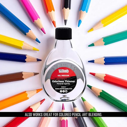 U.S. Art Supply Odorless Mineral Spirits for Cleaning 500ml | Solvent for Artists, Odorless Paint Thinner for Oil Painting - size: 16.9 Fl Oz (Pack of 1)