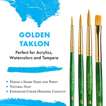 Gold Taklon Real Value Brush Set, 4/Pkg - style: Set-9115