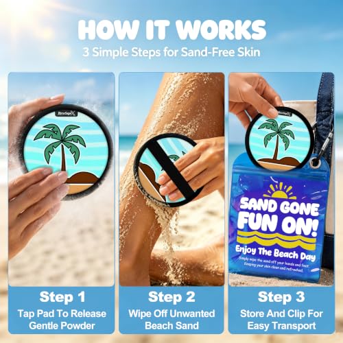 Sand Remover for Beach Towels - Soft Quick Clean Mitt for Kids & Adults | Removes Sand in Seconds,Gentle on Skin,Reusable & Washable,Beach Vacation Essential,Perfect for Beach, Pool & Camping - color: Coconut Tree