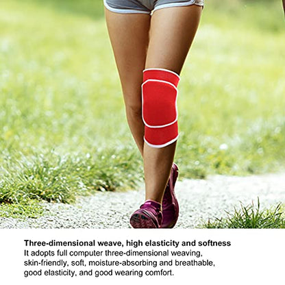 1 Pair Protective Knee Pads,Thicken Sponge Brace Knee Guards,Knee Pads for Dance Yoga Multi Sports (Red)