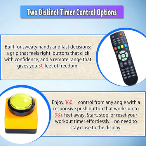 Gym Timer 1.5 Inch Large LED Display with 360° Start/Stop Button, Stopwatch and Interval Timer for Home Gym, Obstacle Course, HIIT Workouts (1.5in Blue) - size: 1.5 inches blue