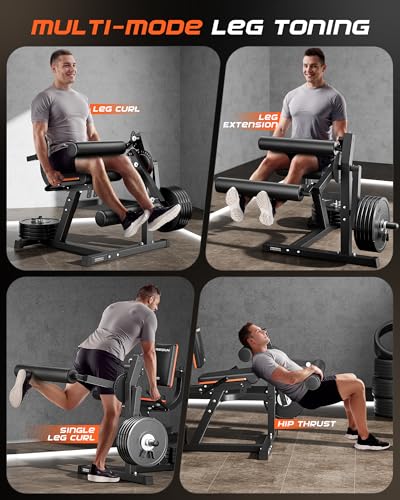 FEIERDUN 4-in-1 Adjustable Leg Extension Curl Machine - 700lbs Capacity Leg Extension Machine for Lower Body Workouts - Adjustable Leg Curl Machine