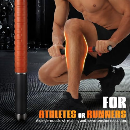 Muscle Roller Stick,17" Massage Roller for Muscle Deep Tissue Orange - color: Orange