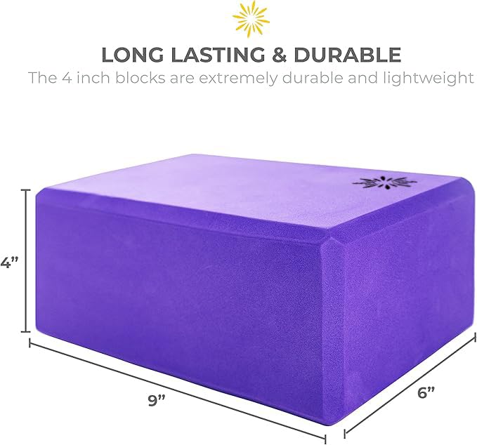 Bulk 4in Foam Yoga Blocks, 10 Pack - color: Purple