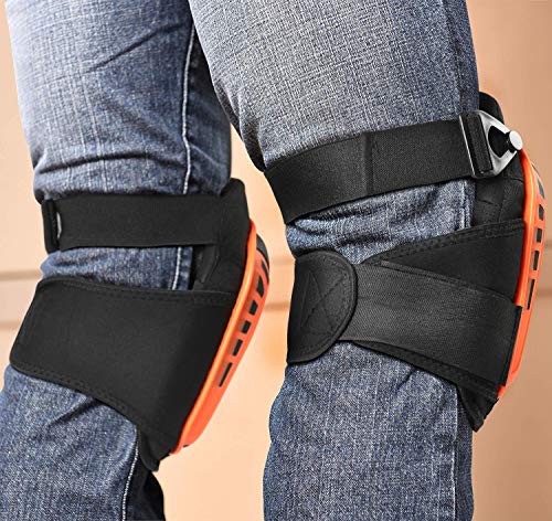 BALENNZ Professional Knee Pads for Work - Heavy Duty Foam Padding Gel Construction Knee Pads with Strong Double Straps – Comfortable Knee Protection for Indoor and Outdoor Use (Knee High Orange) - style: Knee High Orange