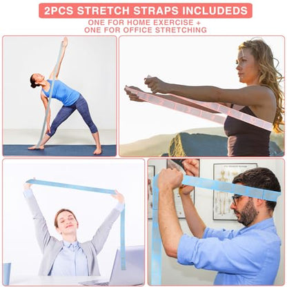 Elastic Yoga Stretching Strap with Loops, CEILIWEN Stretch Straps for Physical Therapy, Pilates Stretch Band, Elastic Exercise Bands, Leg Stretching Strap, Stretch Resistance Bands for Exercise - color: 11 Loops - 2 PCS