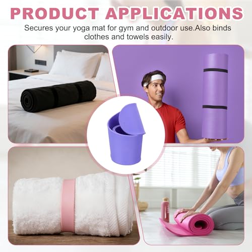 Yoga Mat Strap Slap Band, One Snap Yoga Mat Slap Band for Keep Mats Tightly Rolled Exercise Mat Sling Holder - color: Purple