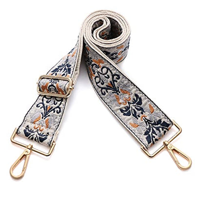 S-Jacorry Purse Strap Replacement Crossbody Wide Shoulder Strap Adjustable Canvas Straps Handbag Strap Replacement Belts - color: Gold Buckel-431