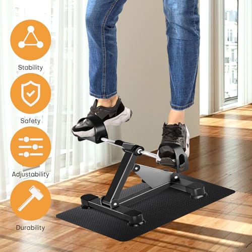 Under Desk Elliptical Mat - Non-Slip Exercise Equipment for Peloton Bike, Small Exercise Mat for Desk Workout Equipment - color: Double-sided 1 Pc