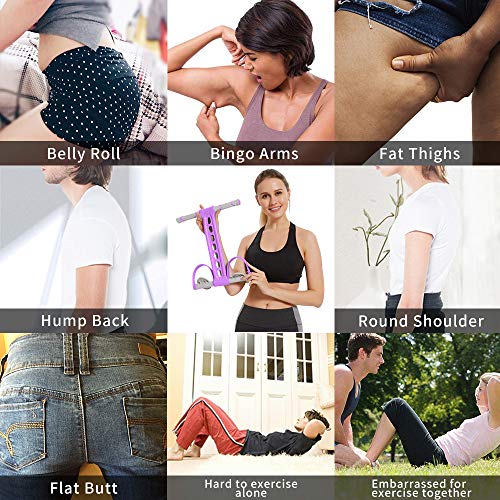 Pedal Resistance Bands with Handles Exercise Bands Multifunction Tension Rope Fitness for Working Out Arm Abs Legs Stretch Bands - color: Purple