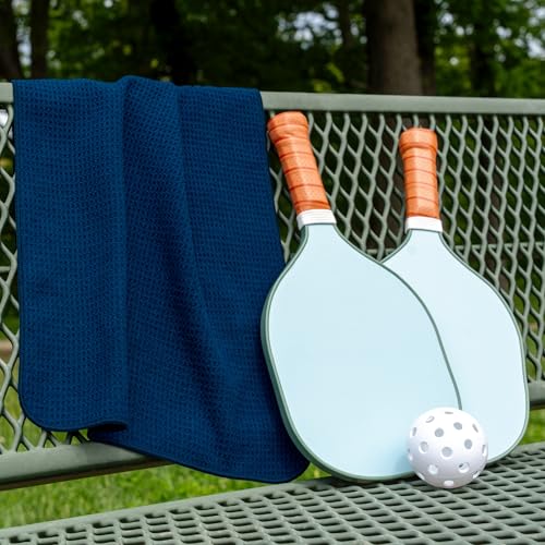 S&T INC. Microfiber Gym Towels, 6 Pack, 16" x 27" | Absorbent and Lightweight, Quick-Dry, Compact for Gym Bag, Yoga and Travel, Machine Washable - color: Blue