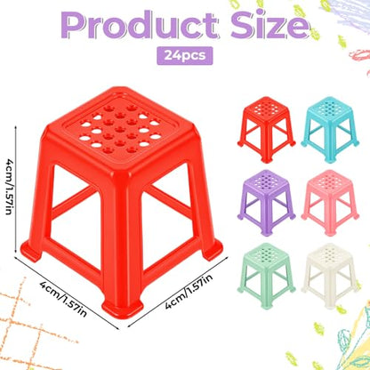 24 Pcs Painting Stand Canvas Stands for Mini Canvas Non-Slip Acrylic Pouring Paint Supplies for Canva Feet Risers Plastic Paints Pouring Tools