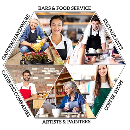 Giwawa Unisex Adult Apron Waterproof Stain Resistant Kitchen Cooking Apron with 2 Pockets for BBQ Grill Painting - color: Black Oil Paint