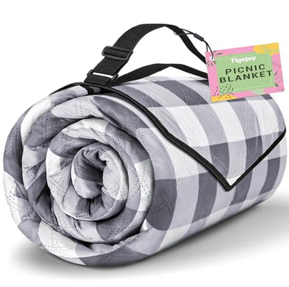 TigeJoy Extra Large Picnic Blanket Waterproof Beach Blanket 80''x80'' - color: Grey, size: 6'8" x 6'8" (Rectangular)