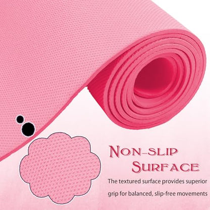 LEIFIDE 10 Pack Yoga Mat Bulk 68'' x 24'' x 4mm Thick Yoga Mat - color: Pink,Blue