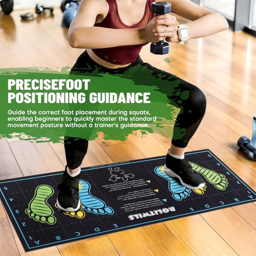 31.5'' X 13.8'' Anti-Slip Squat Mat with Foot Position Guides, Professional-Grade Exercise Mat Perfect for Squats, Leg Training and Lunges, Enhancing Muscle Activation, Versatility and Safety for Home Fitness Enthusiasts - color: Black