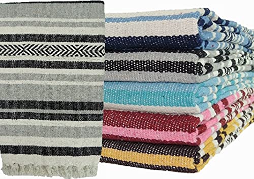 Kakaos Handmade Traditional Extra Heavy Yoga Blanket (Gray/Black) - color: Gray / Black