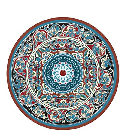 Knsbk Large Round Yoga Mat 4.6'X3.5mm for Exercise Premium Extra Thick, Ultra Comfortable, Non Slip, Meditation Mat - color: Mixed flowers B
