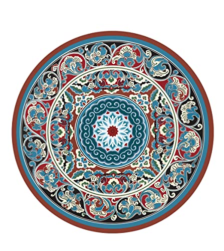 Knsbk Large Round Yoga Mat 4.6'X3.5mm for Exercise Premium Extra Thick, Ultra Comfortable, Non Slip, Meditation Mat - color: Mixed flowers B
